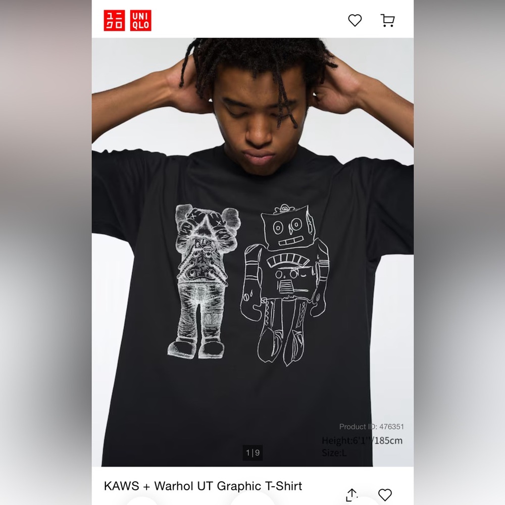 Kaws +Warhol t shirt